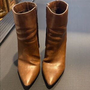 JustFab Tan Ankle Booties